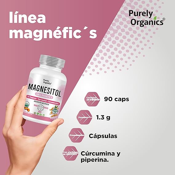Magnesitol,tu aliado diario para el bienestar con Magnesio de Alta Absorción, Myo-Inositol y Cúrcuma